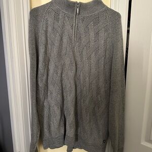 Men's Gray Cable Knit Sweater
